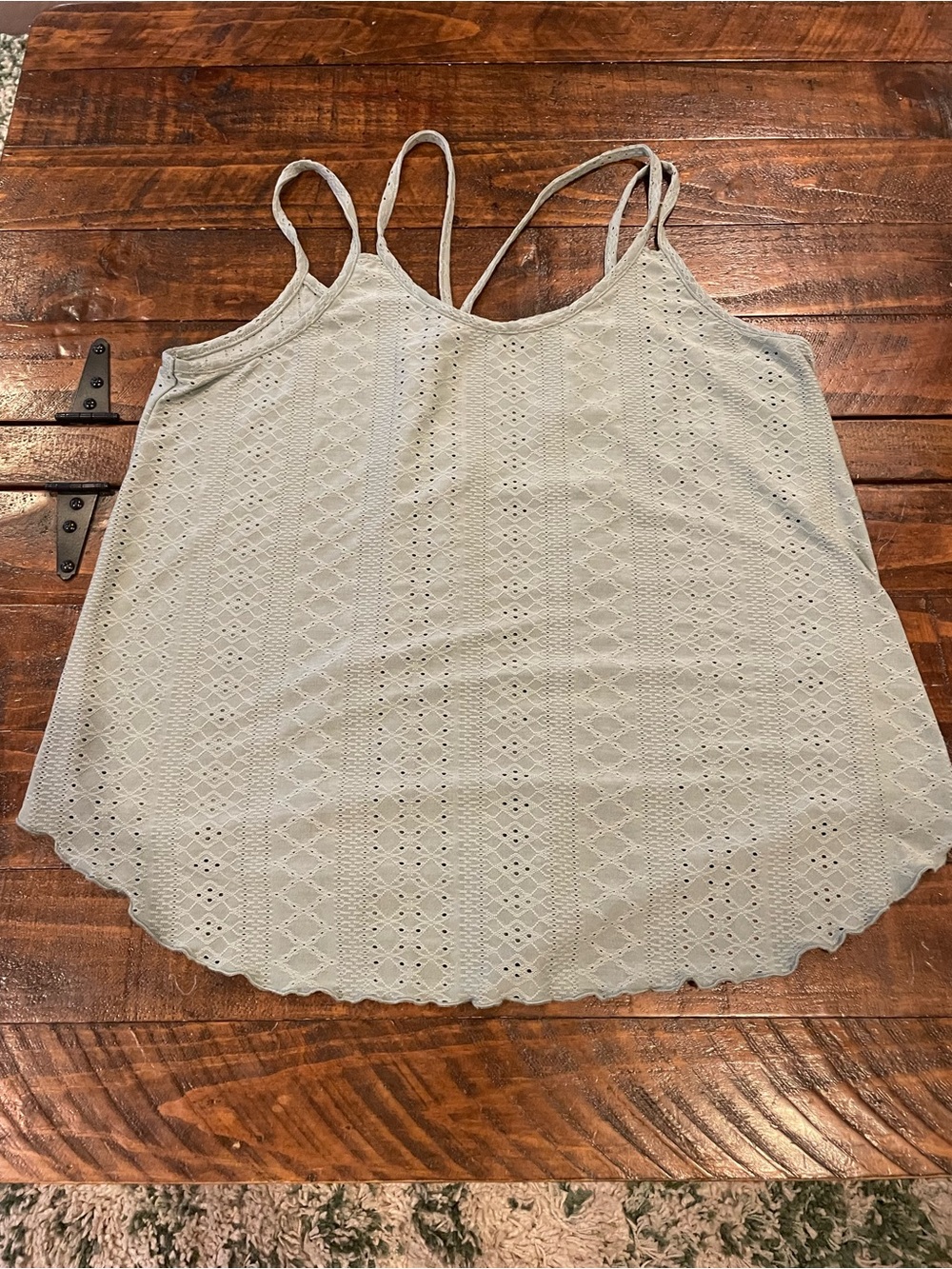 Unk Light Sage Eyelet Spaghetti-Strap Tank Top